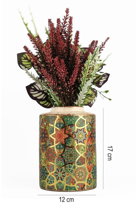 Aberto Design Maceta Decorativa de Cerámica Pintada a Mano Multicolor Aberto Design Maceta Decorativa de Cerámica Pintada a Mano Multicolor